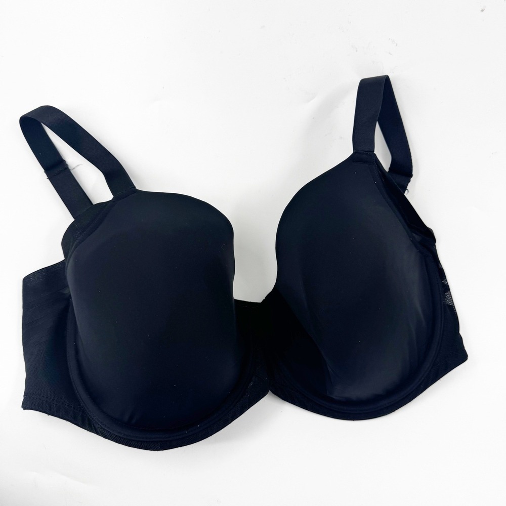 Paramour Marvelous Side Smoothing T-Shirt Bra Black 36DDD